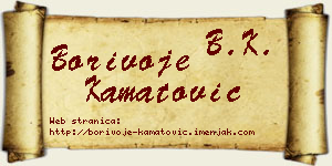 Borivoje Kamatović vizit kartica
